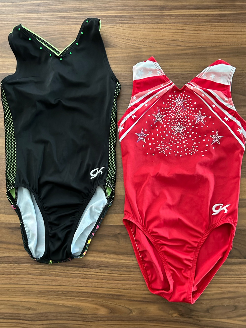 GK Elite Black & Red Gymnastics Leotard Bundle Size XS
